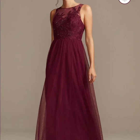size 26 bridesmaid dresses Sydneys Closet SC7428 Size 26 Plum Plus Size Dress Ballgown Lace Shimmer off the Shoulder Formal Prom